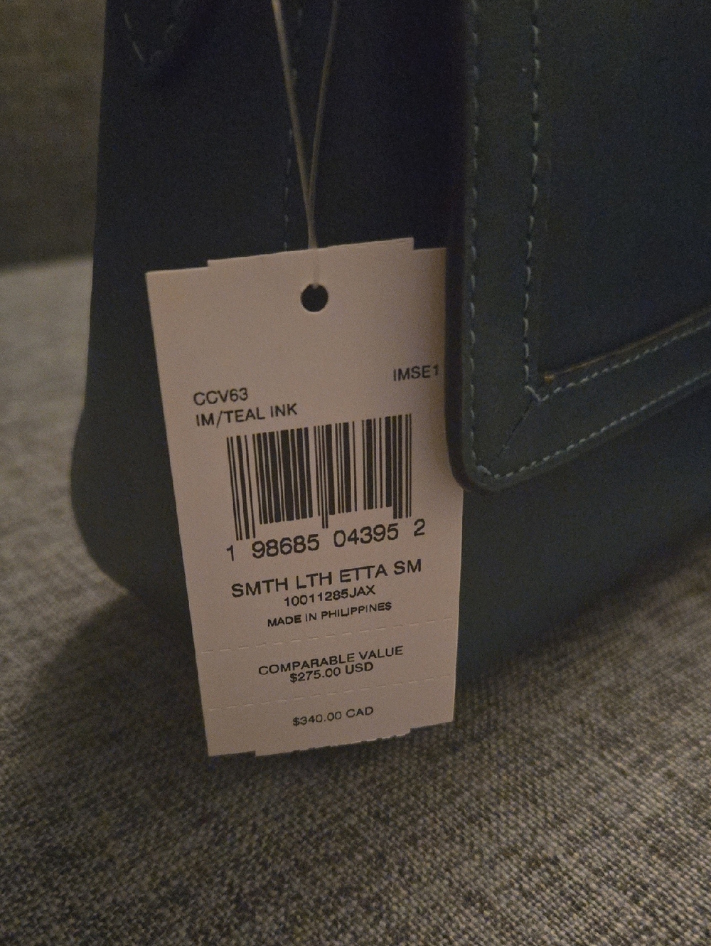 Coach Etta Small Flap Shoulder Bag-Teal Ink - Picture 4 of 10